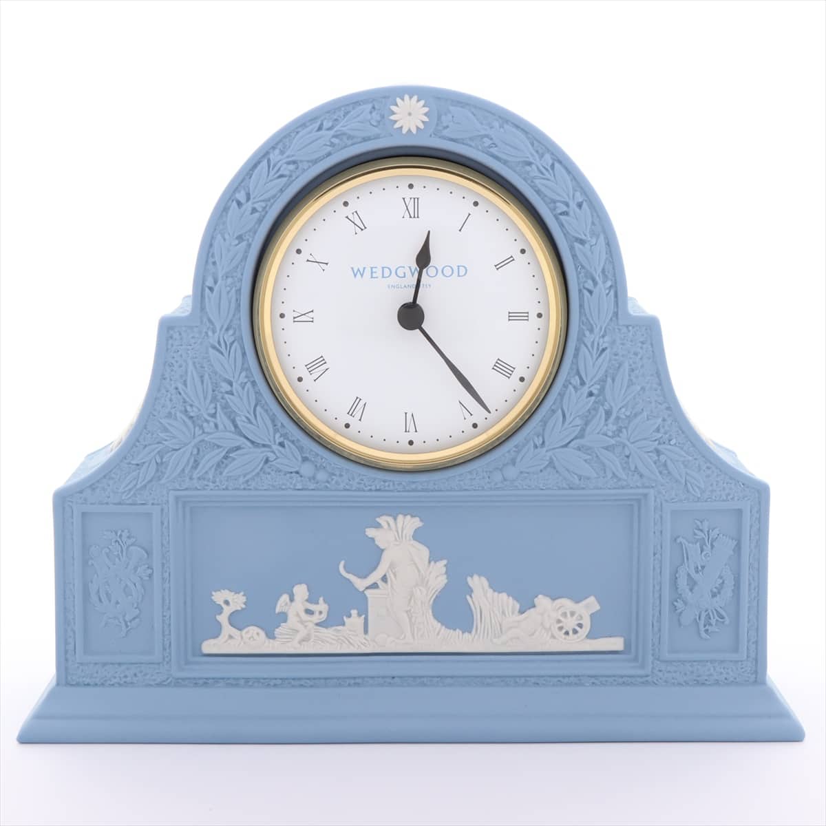 Wedgwood Table Clock Jasper Pale Blue mantle clock GP QZ White-Face