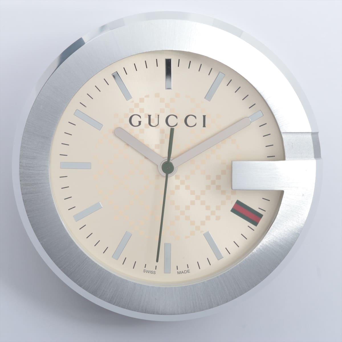 Gucci Table Clock YC210005 210 SS QZ Ivory-Face