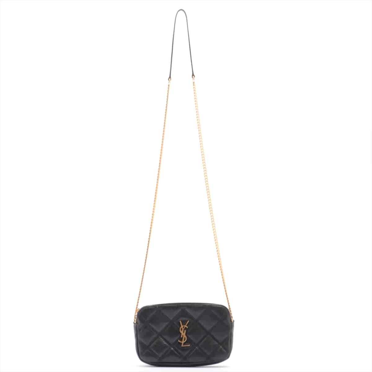 Saint Laurent Paris Becky Leather Chain shoulder bag Black 608941