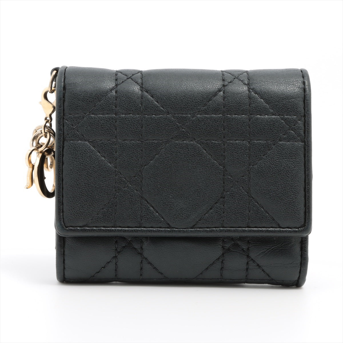 DIOR Lady Dior Leather Wallet Black