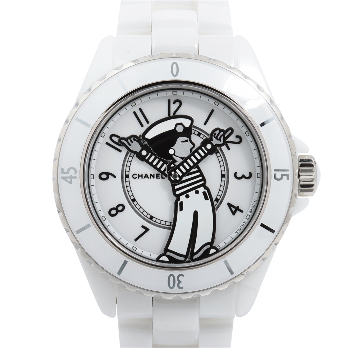 Chanel Mademoiselle J12 La Pausa H7481 SS×CE AT White-Face Extra Link 1