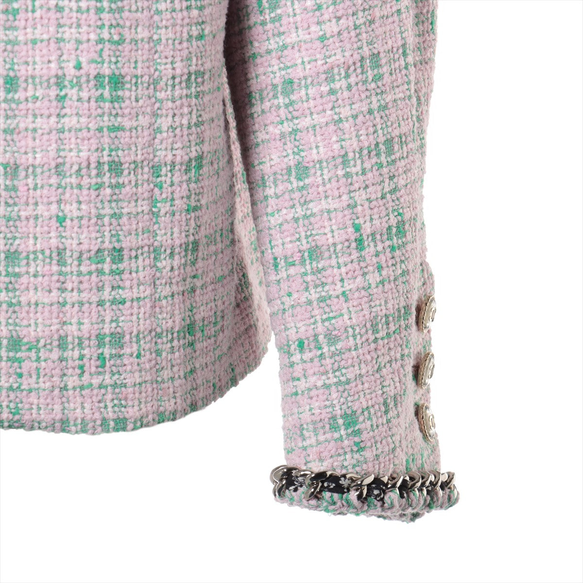 Chanel Coco Button P70 Tweed Jacket 38 Ladies' Pink