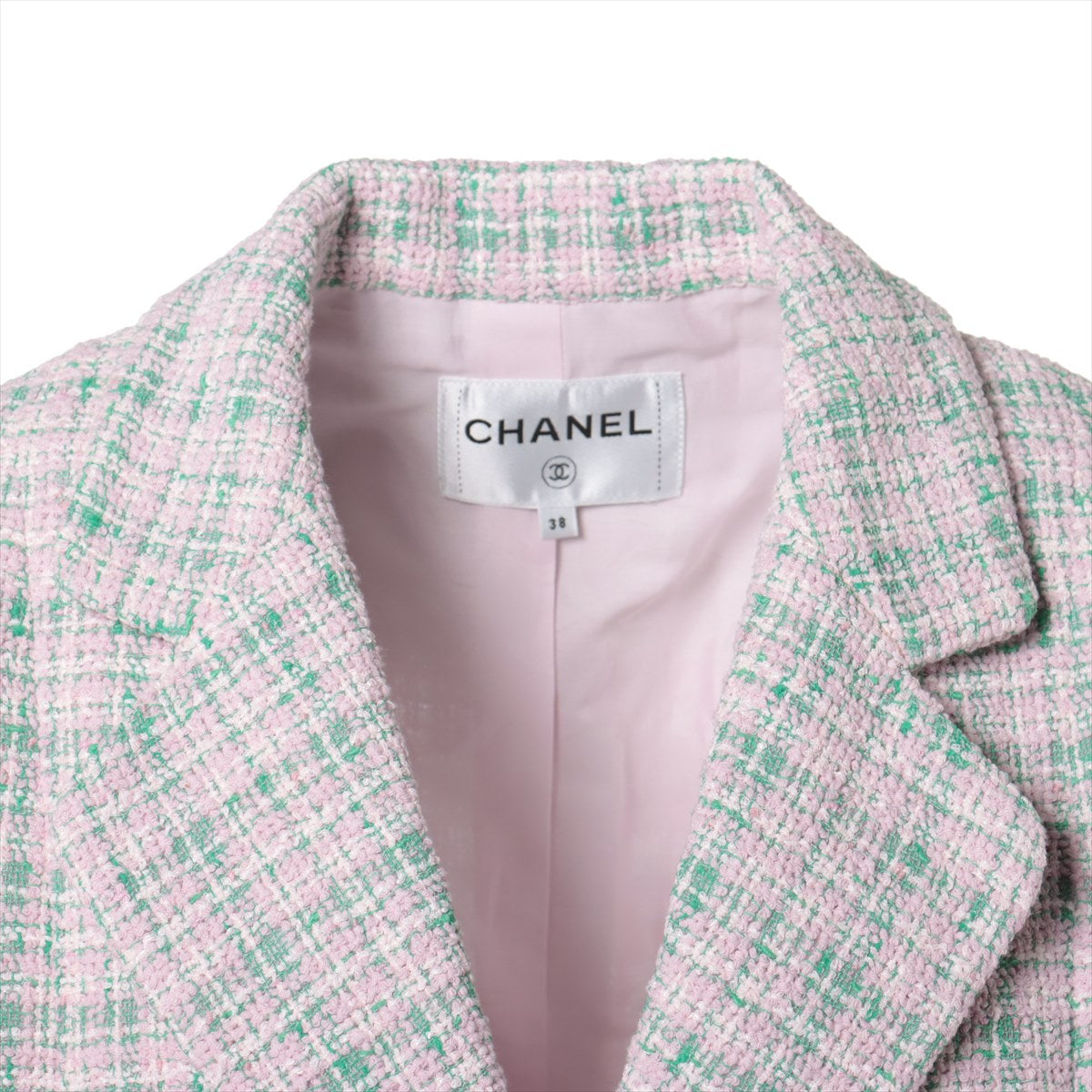 Chanel Coco Button P70 Tweed Jacket 38 Ladies' Pink