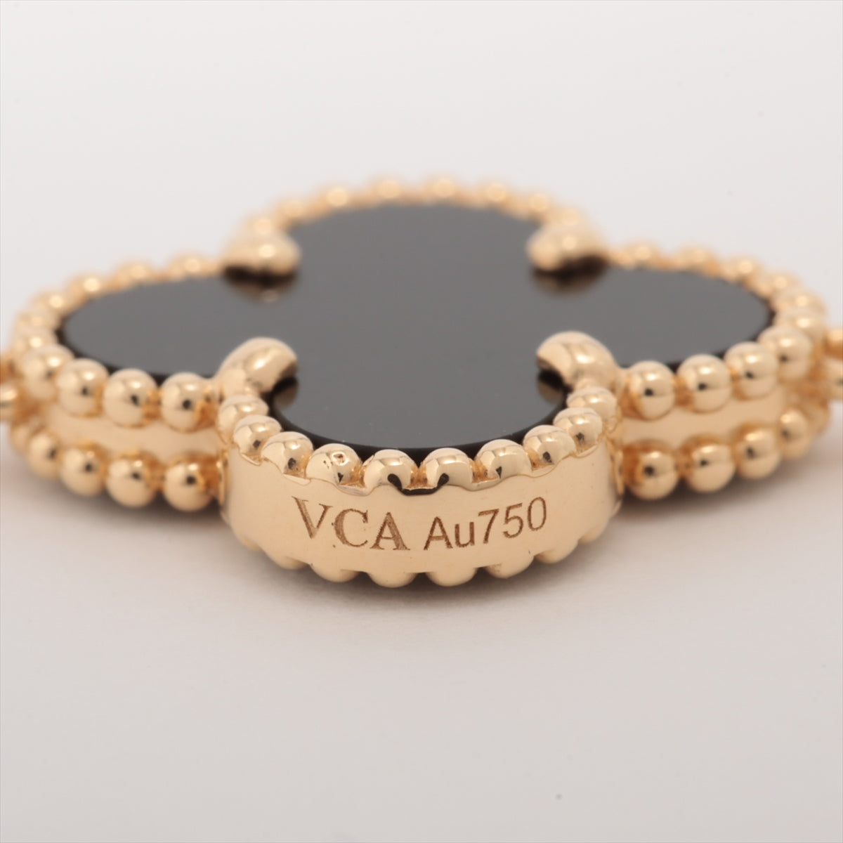 Van Cleef & Arpels Vintage Alhambra 20P Onyx Necklace 750(YG) 46.5g VCARA43100