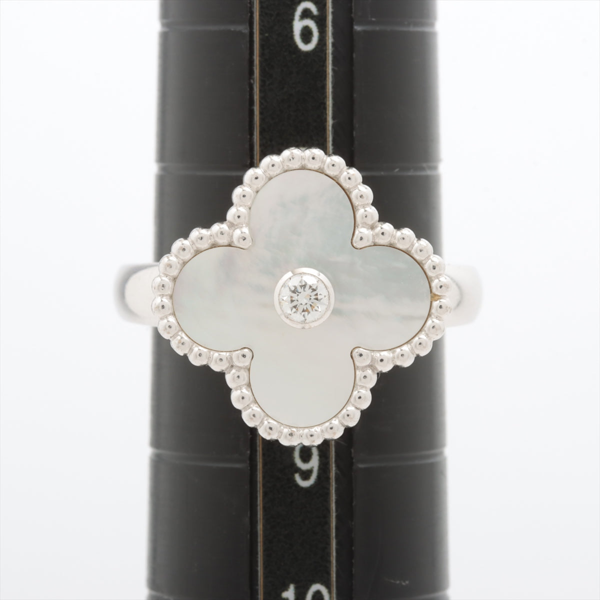 Van Cleef & Arpels Vintage Alhambra shells diamond rings 750(WG) 6.9g 48