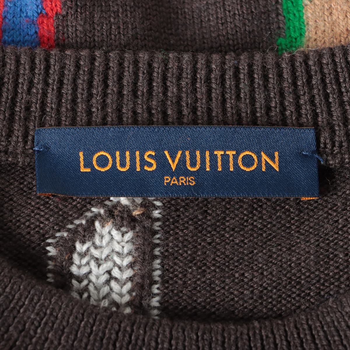 Louis Vuitton x NBA 21AW Wool Knit L Men's Brown  RM212M letter crew neck