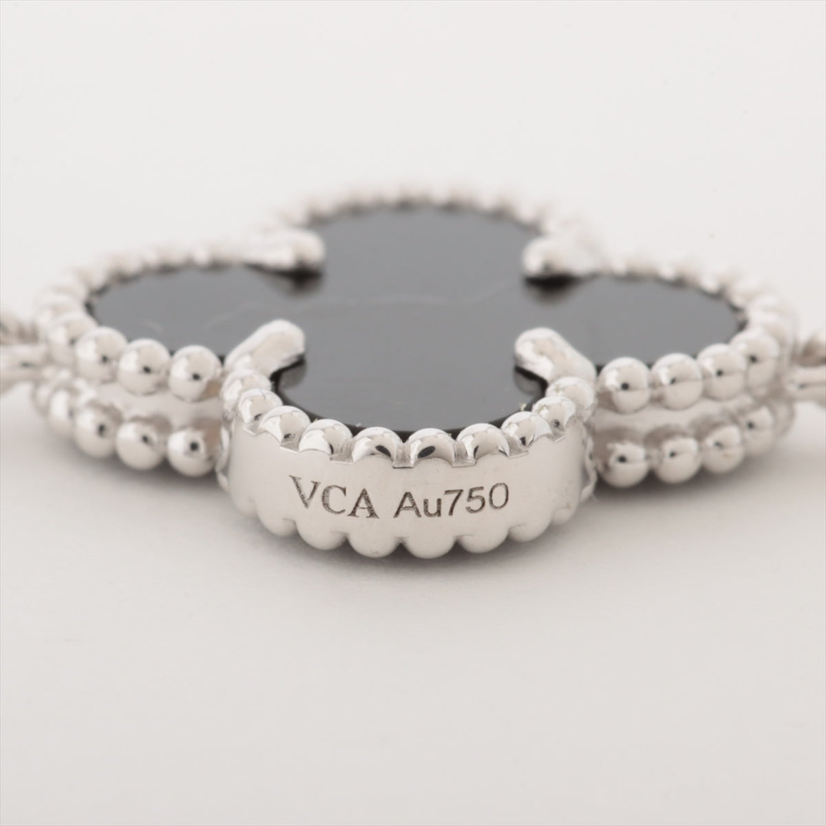 Van Cleef & Arpels Vintage Alhambra 20P Onyx diamond Necklace 750(WG) 51.6g VCARP2R800