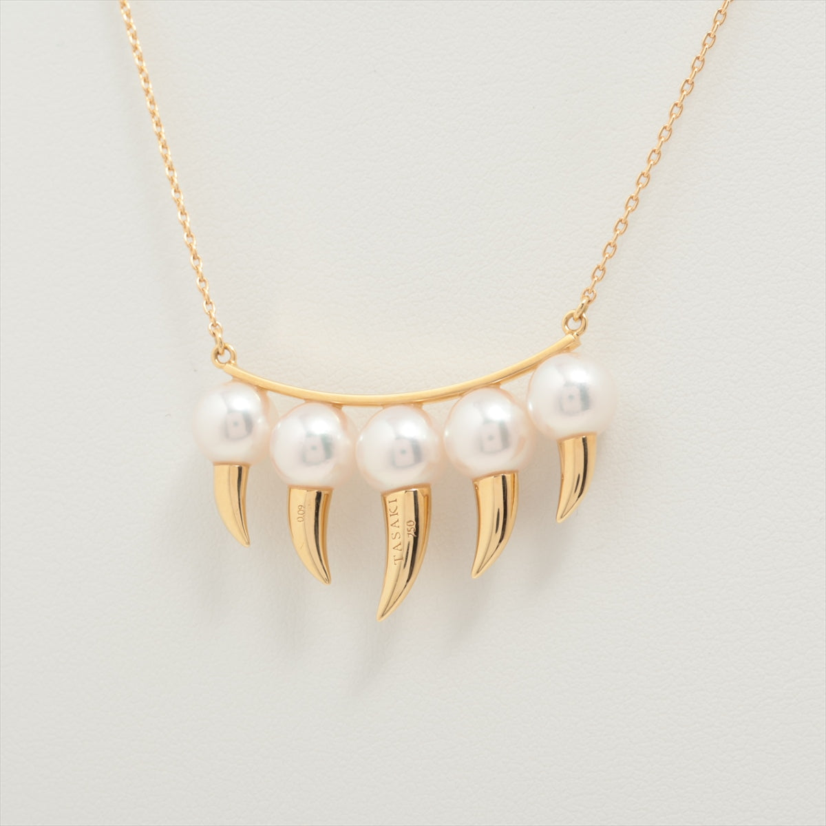 TASAKI Danger Fang Pearl diamond Necklace 750(YG) 8.7g 0.09 Approx. 7.0 mm P15641
