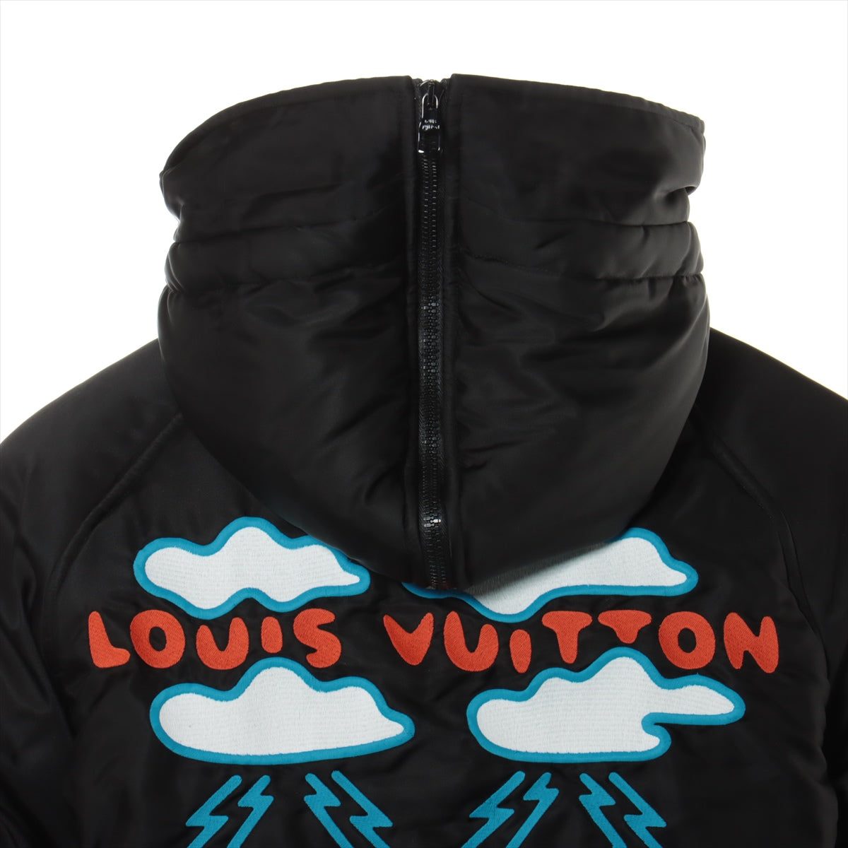 Louis Vuitton 20AW Nylon Jacket 46 Men's Black  Removable fur HJB02ERSL