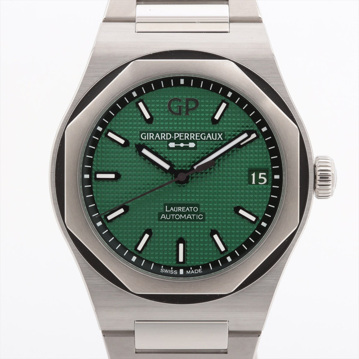 Girard-Perregaux Laureato 81010-11-3153-1CM SS AT Green-Face Extra Link 2