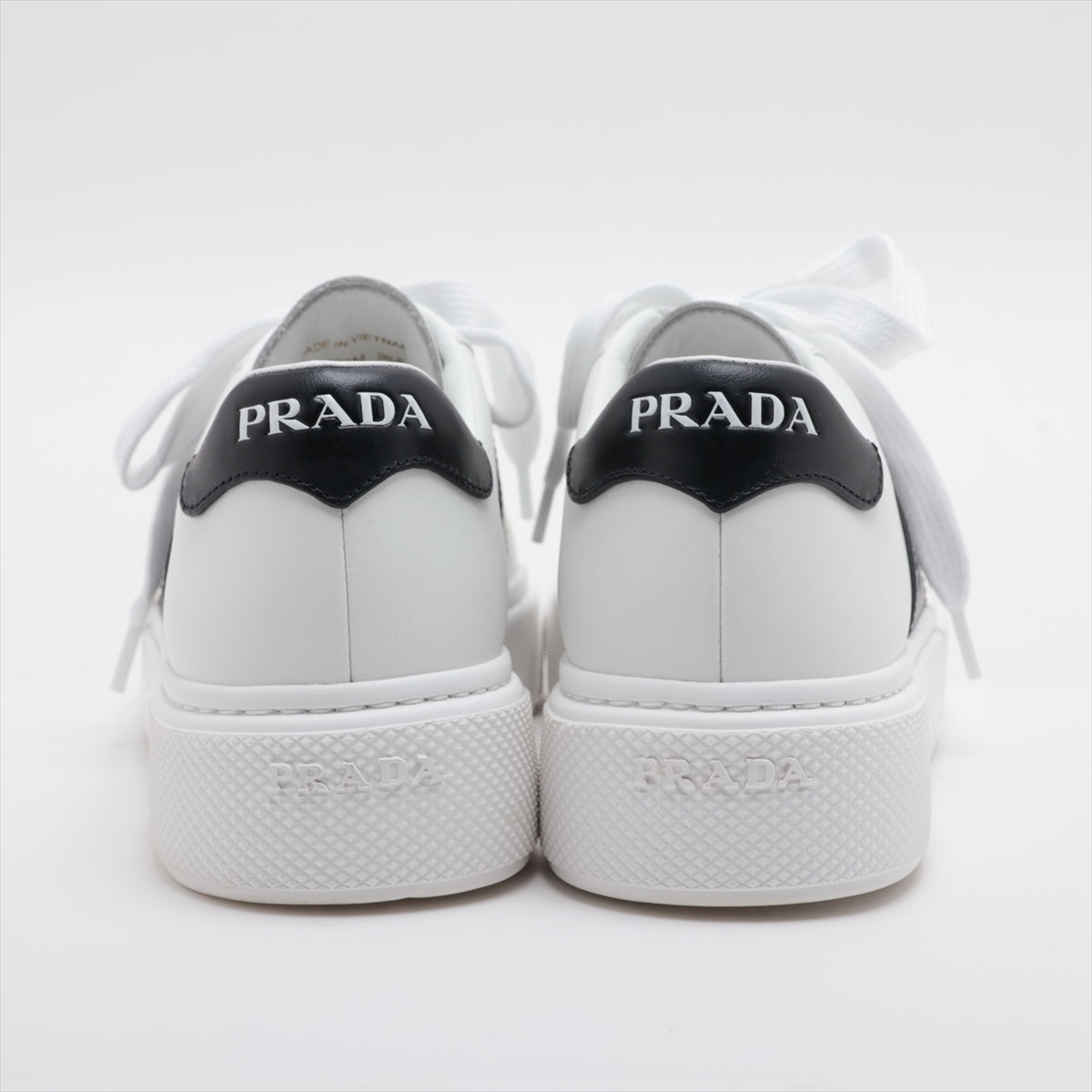 Prada Sport Leather Sneakers 36.5 Ladies' Black × White 1E223M There is a box