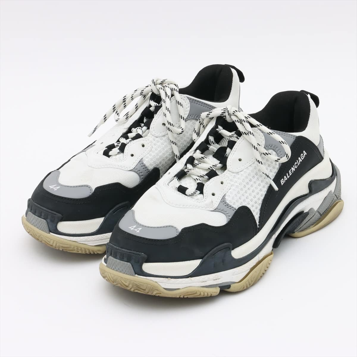 Balenciaga Triple s Mesh x leather Sneakers 44 Men's Black × White 536737
