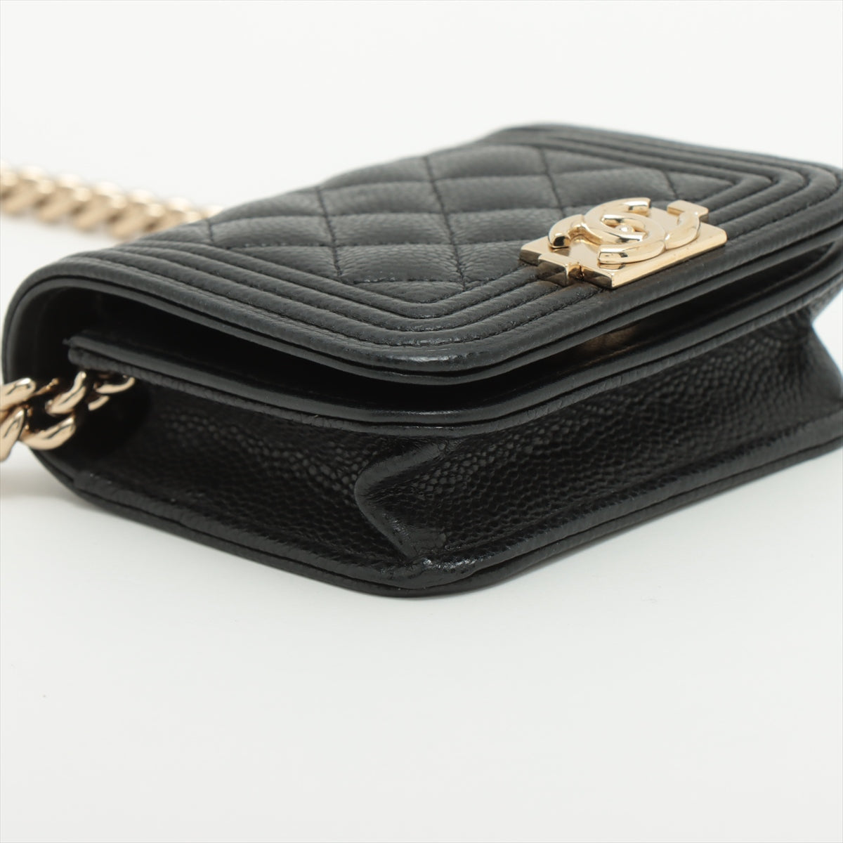 Chanel Boy Chanel Caviarskin Waist bag Belt Bag Black Silver Metal fittings 31st