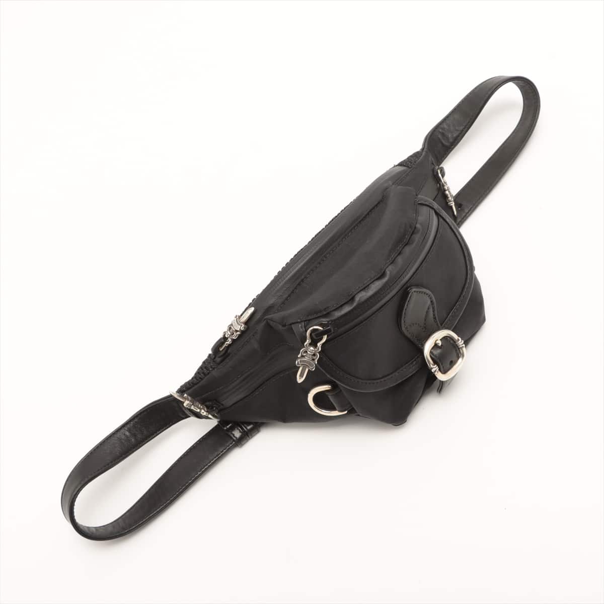 Chrome Hearts Snat Pack Mini Shoulder bag Nylon & Leather With invoice Black