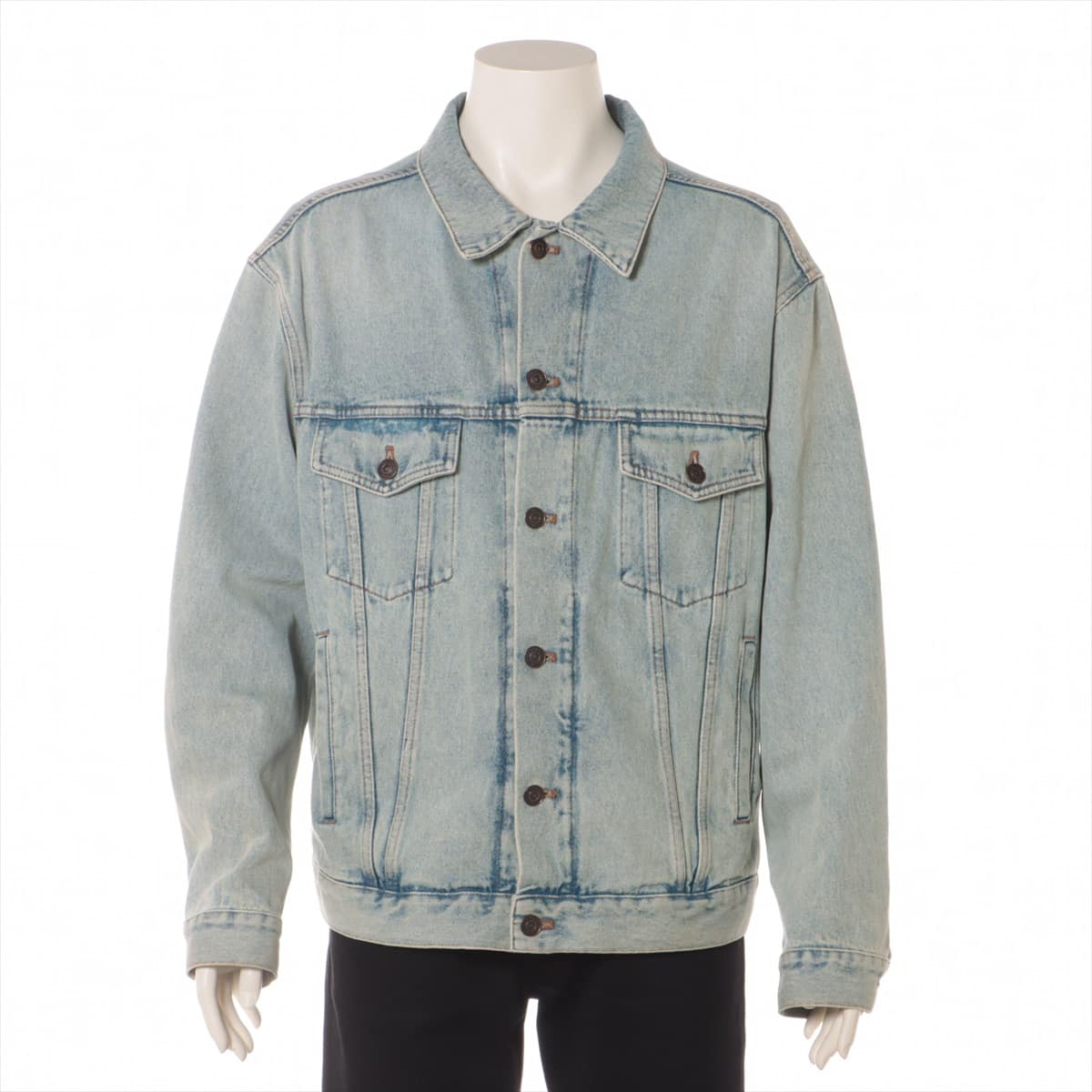 Balenciaga 20SS Cotton & Polyester Denim jacket 46 Men's Blue  557351 Wash processing