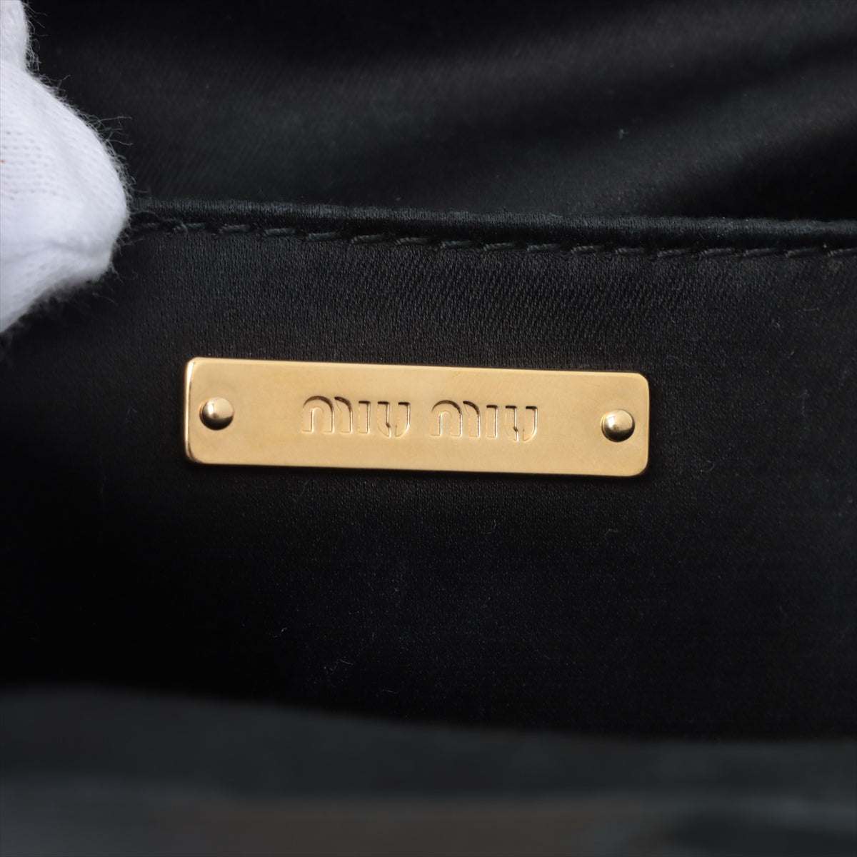Miu Miu Leather 2 WAY clutch bag Black 5BF110