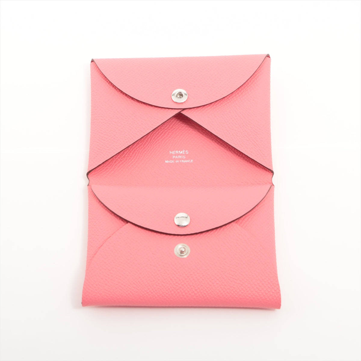 Hermès Calvi Duo Veau Epsom Card case Pink Silver Metal fittings B: 2023 Card case