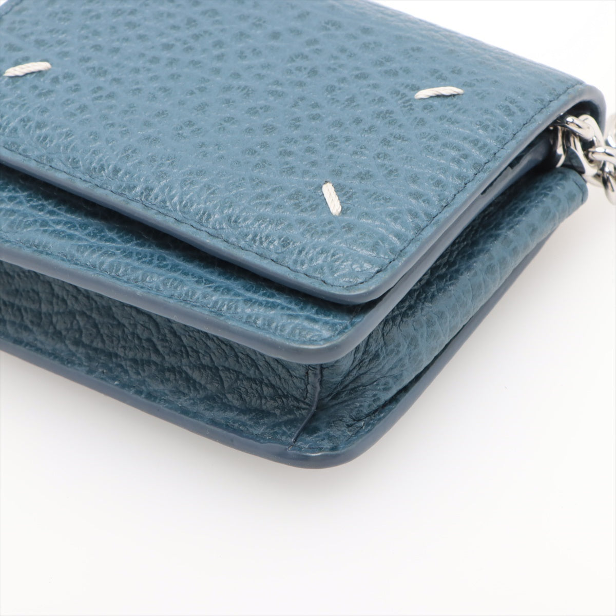 Maison Margiela 4 stitches Leather Chain wallet Blue