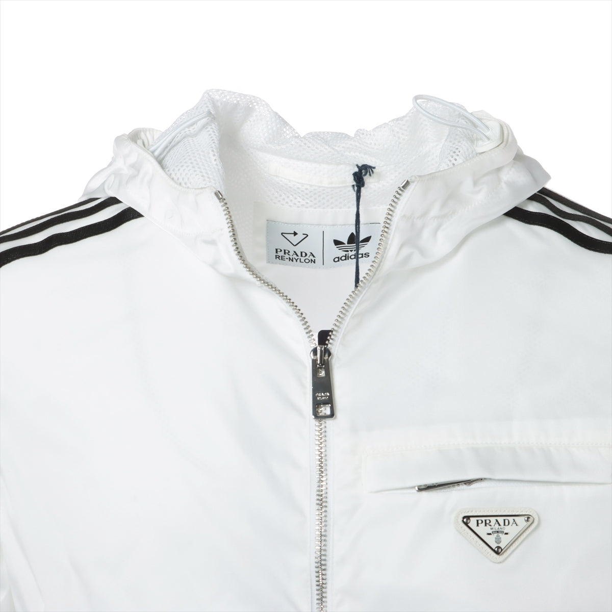 Prada x Adidas Triangle logo 21AW Nylon Jacket 44 Men's White  RE-NYLON track jacket SGB964