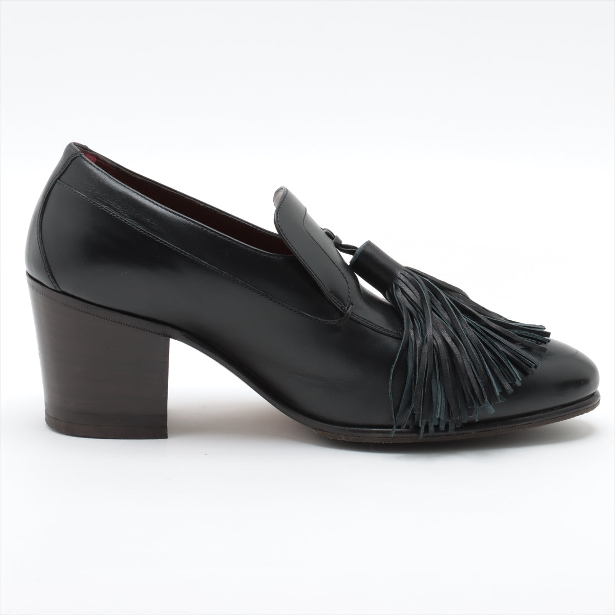 CELINE Phoebe Leather Loafer 39 Ladies' Black tassels