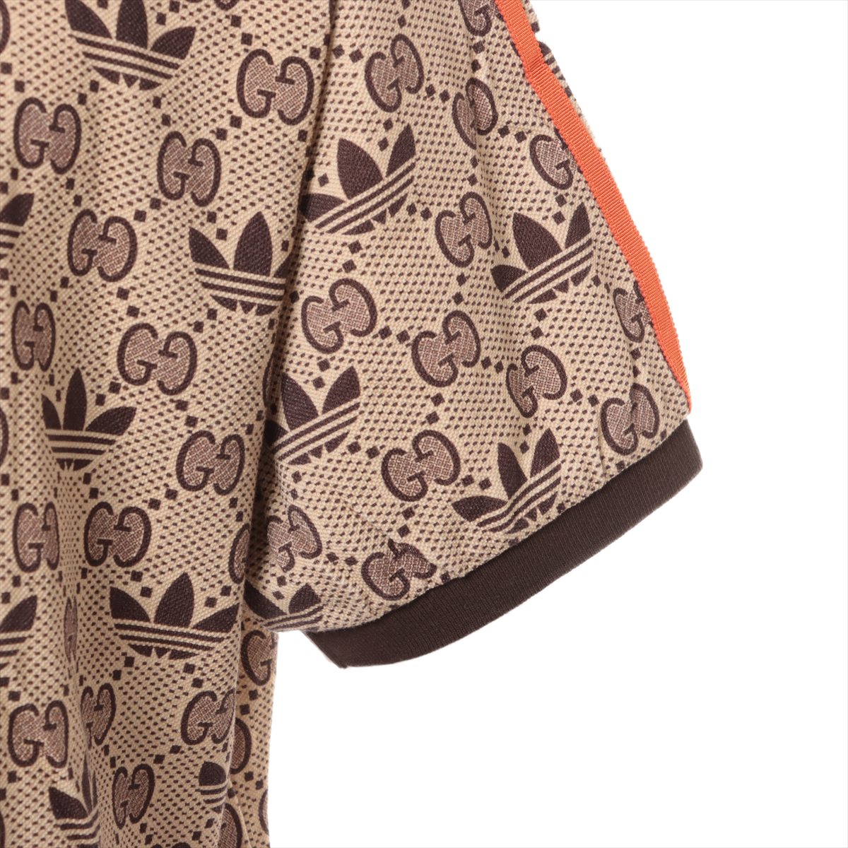 Gucci x adidas GG Cotton Polo shirt XL Men's Brown  Trefoil 700497