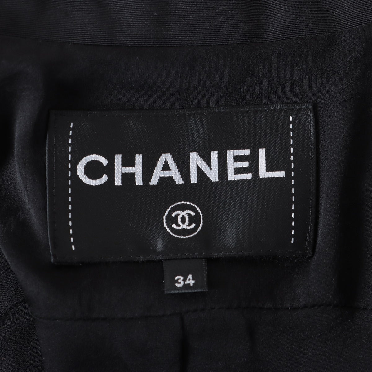 Chanel Coco Button P55 Cotton & silk Setup 34 Ladies' Black  P55467 P55675
