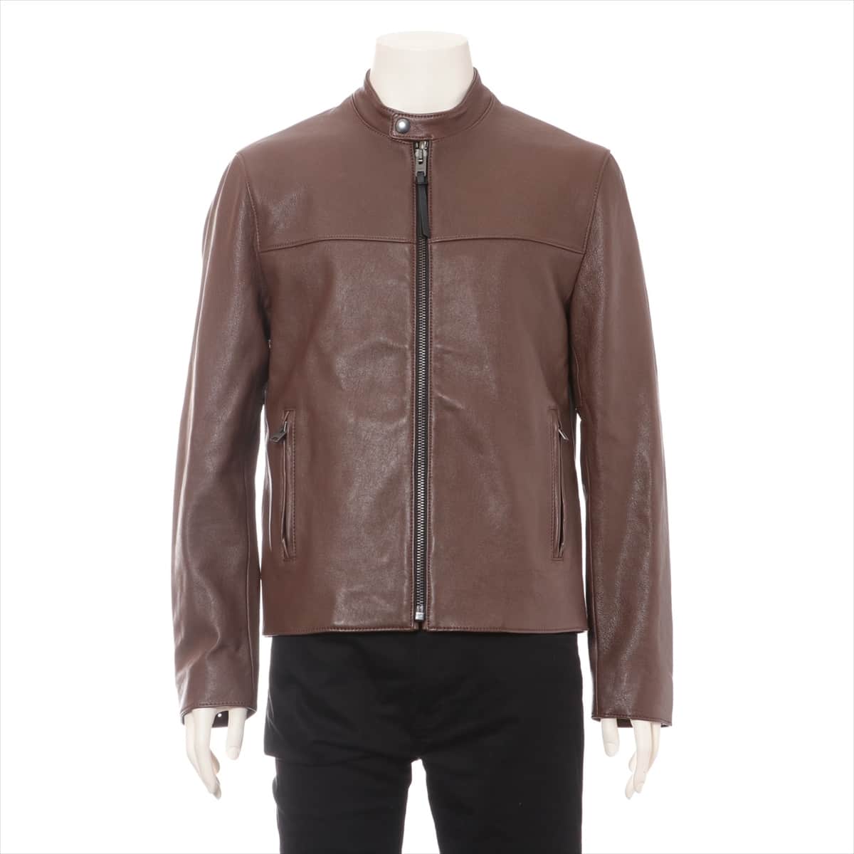 COACH Leather Leather jacket M Men's Brown Single