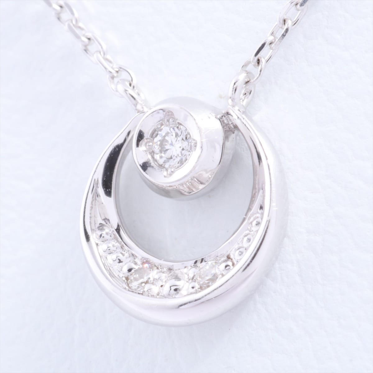4℃ Diamond Necklace K10WG 0.01ct
