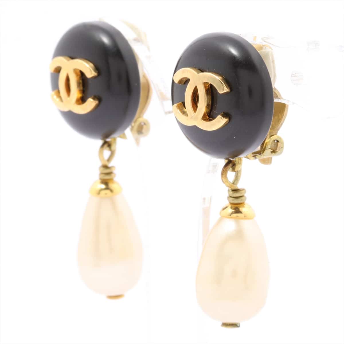 Chanel Coco Mark Earrings (for both ears) GP Black