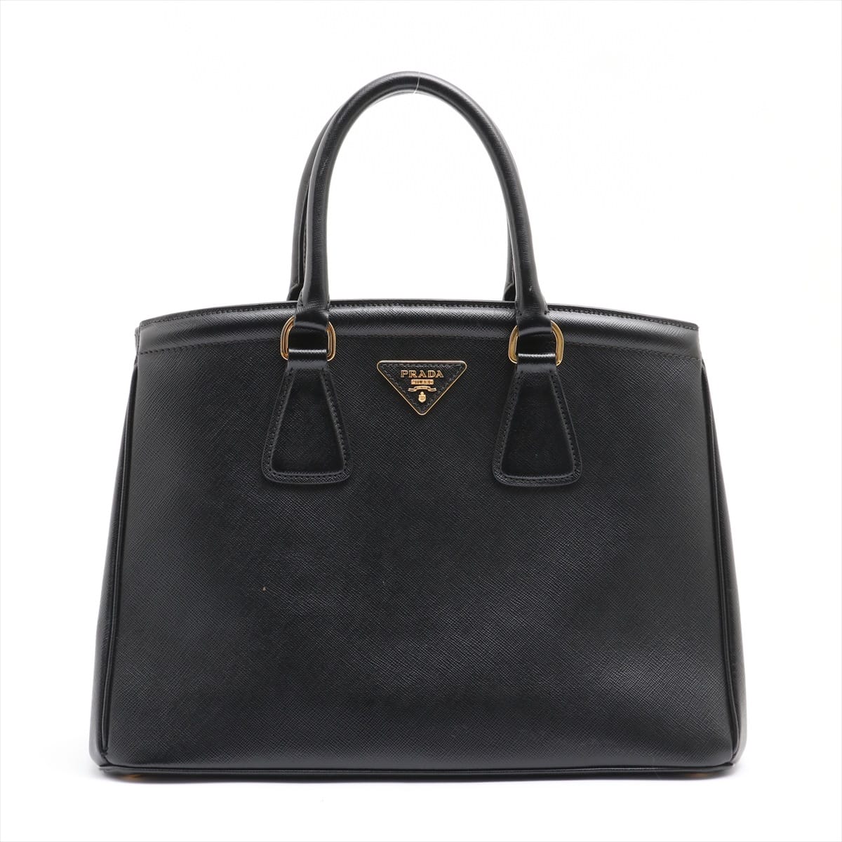 Prada Saffiano Leather Hand bag Black 1BA274