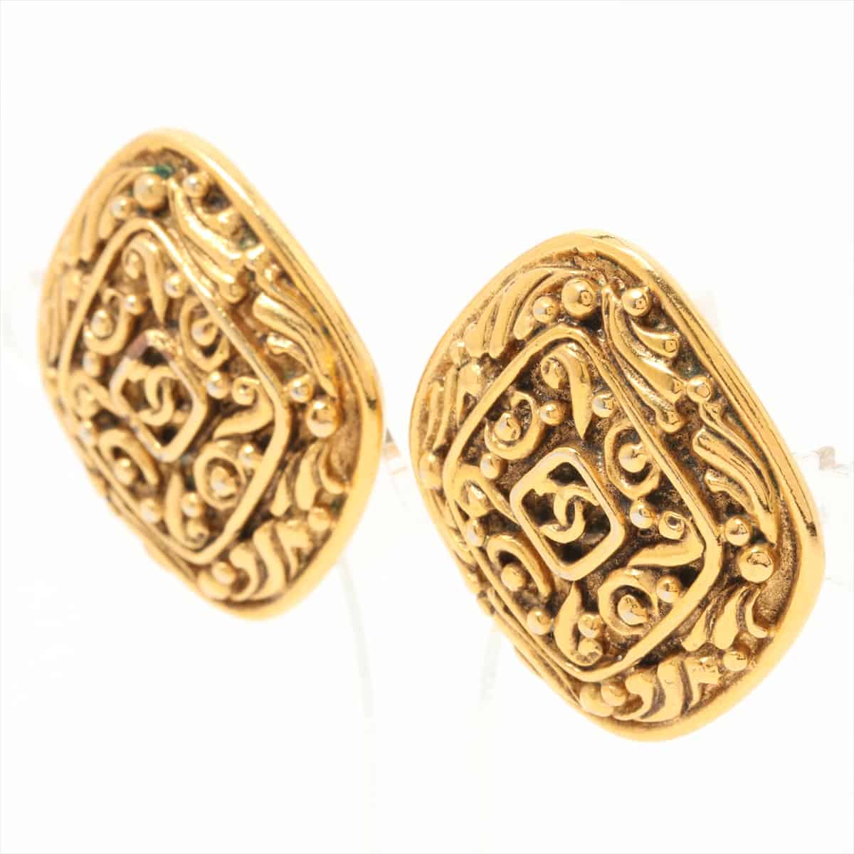 Chanel Coco Mark Earrings (for both ears) GP Gold No rubber