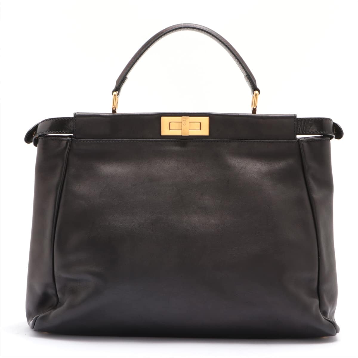 Fendi Peek-a-boo Large Leather 2way shoulder bag Black 8BN210