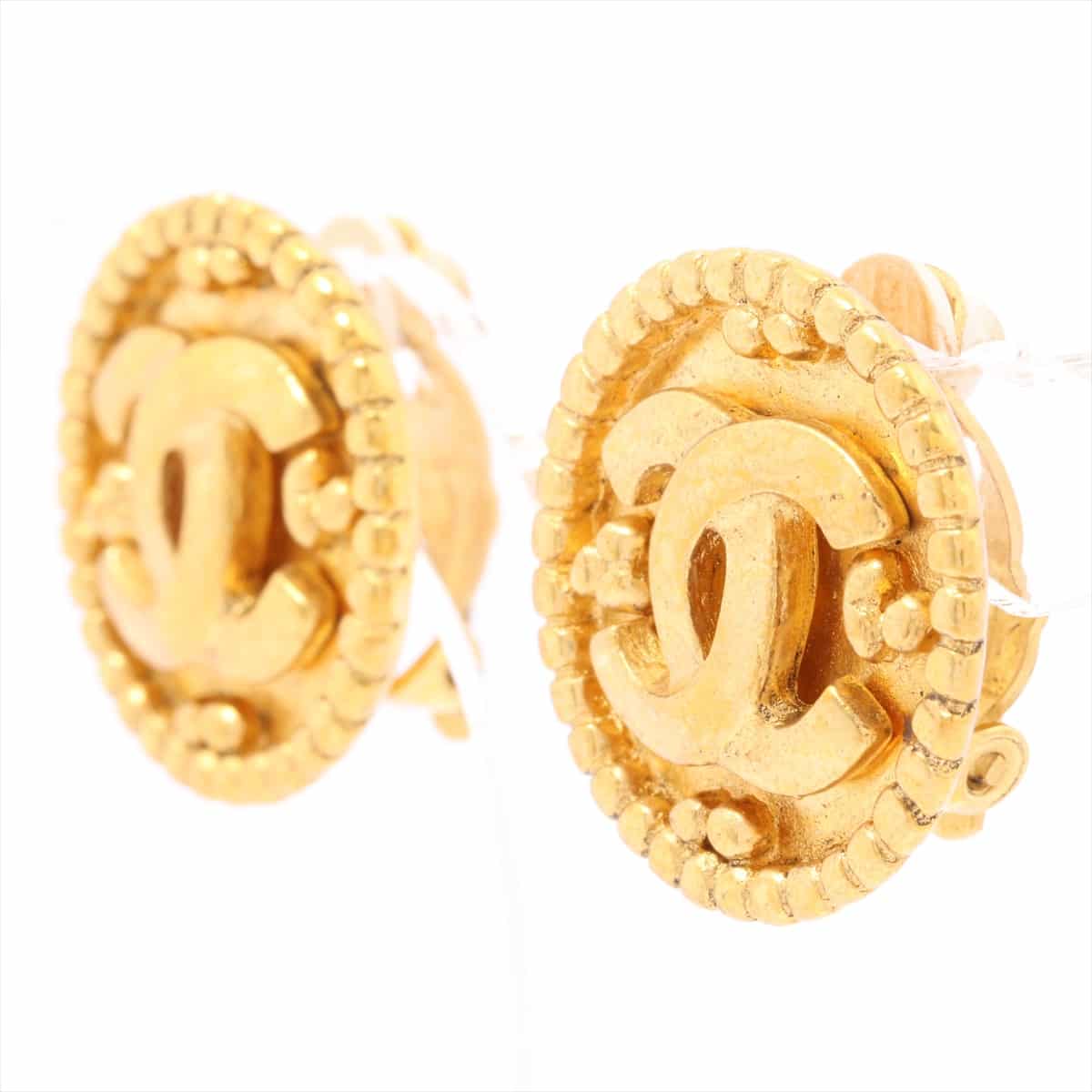 Chanel Coco Mark Earrings (for both ears) GP Gold 96A