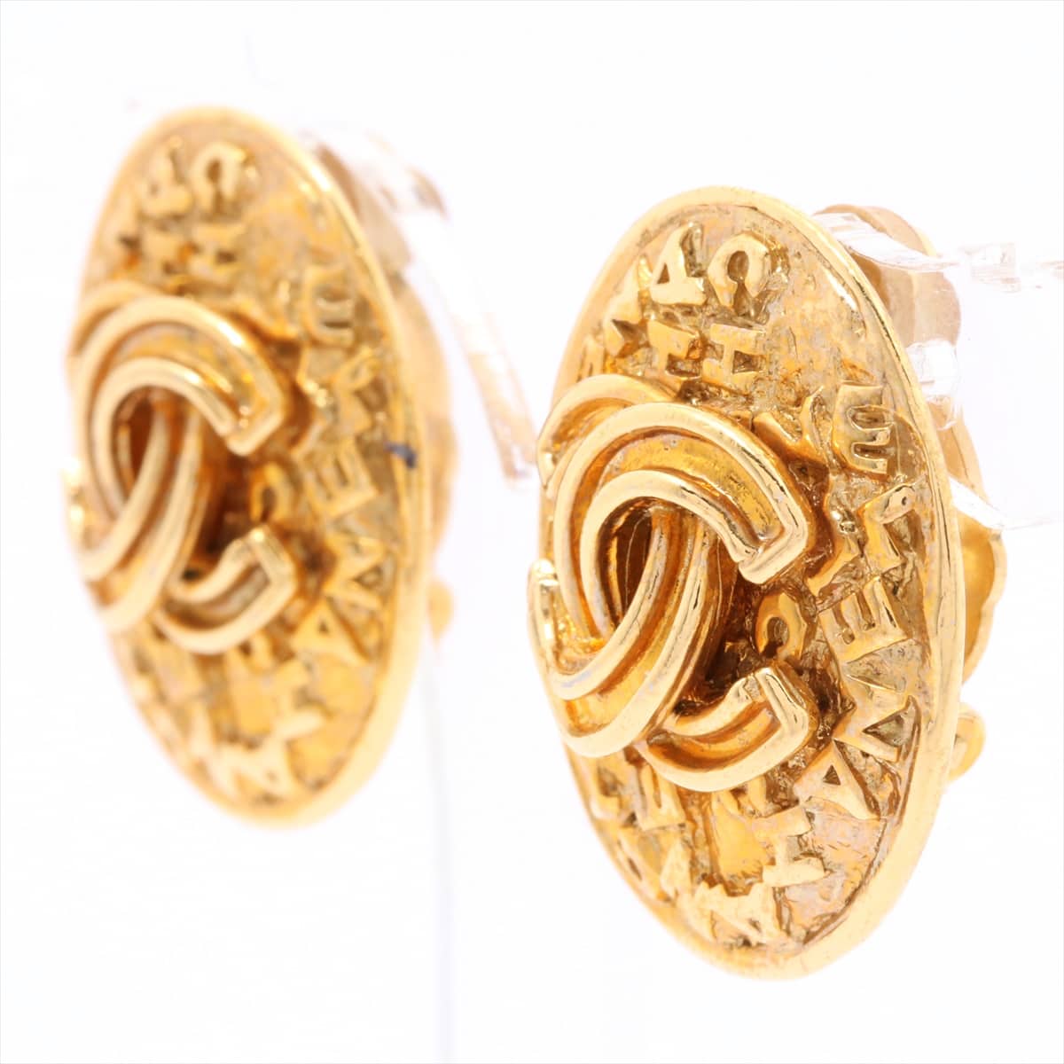 Chanel Coco Mark Earrings (for both ears) GP Gold 95A