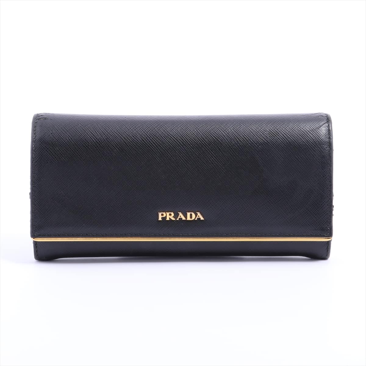 Prada Saffiano 1MH132 Leather Wallet Black