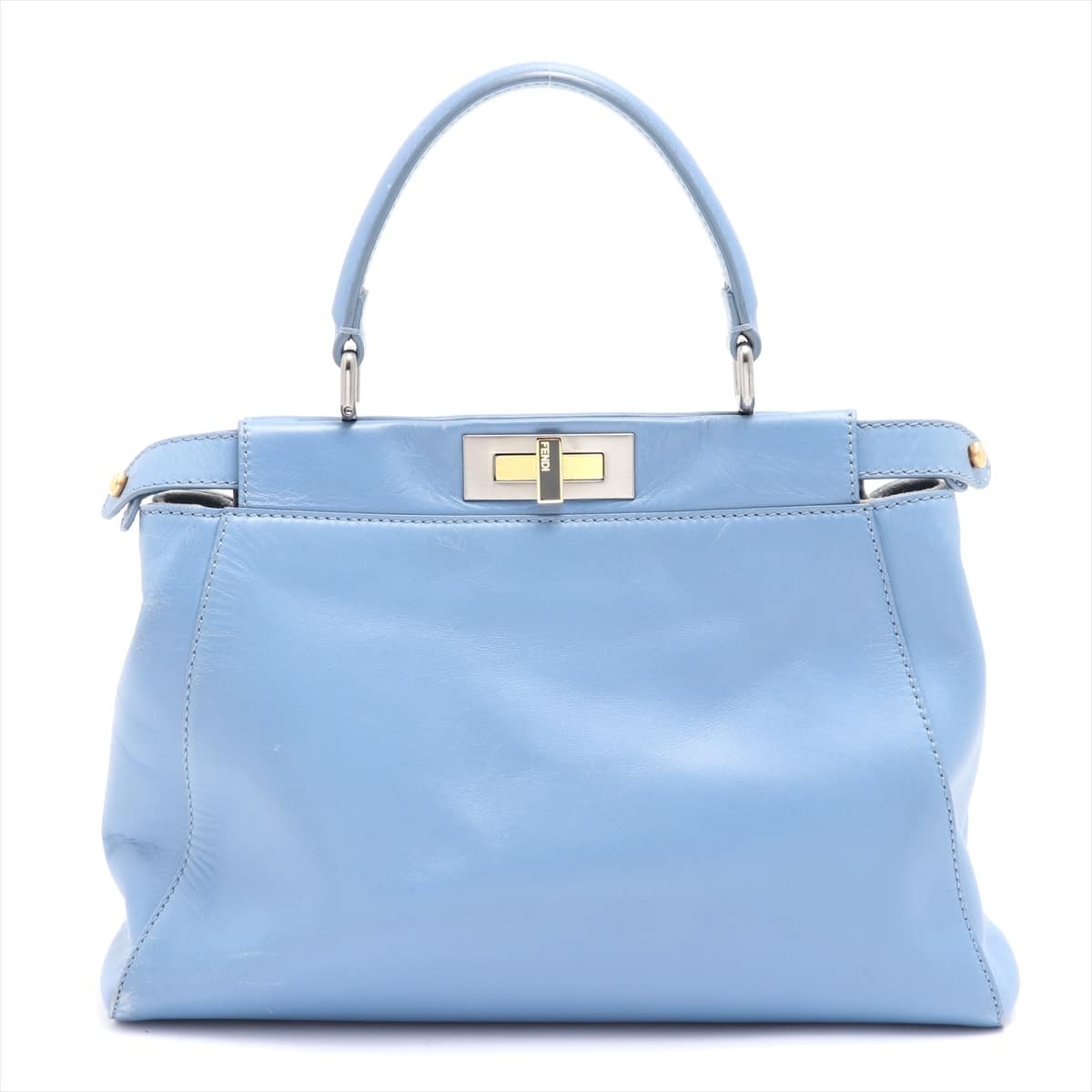 Fendi PEEKABOO REGULAR Leather 2way shoulder bag Blue