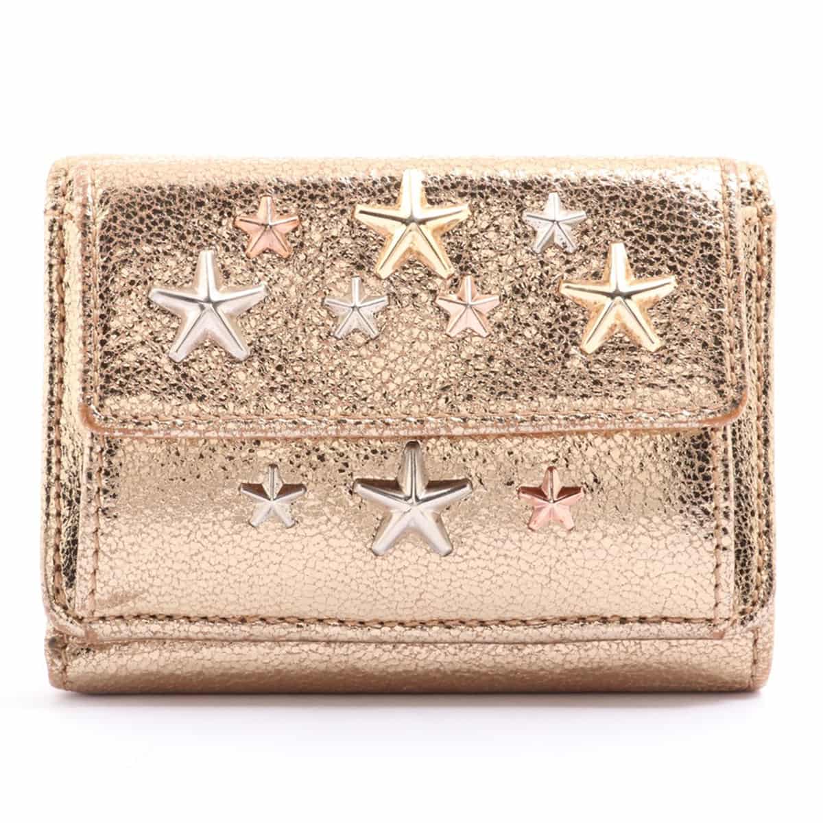Jimmy Choo Star studs Leather Wallet Gold