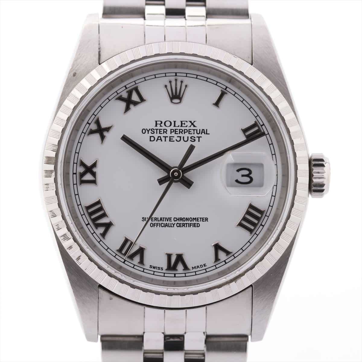 Rolex Datejust 16220 P SS AT White-Face Extra-Link3