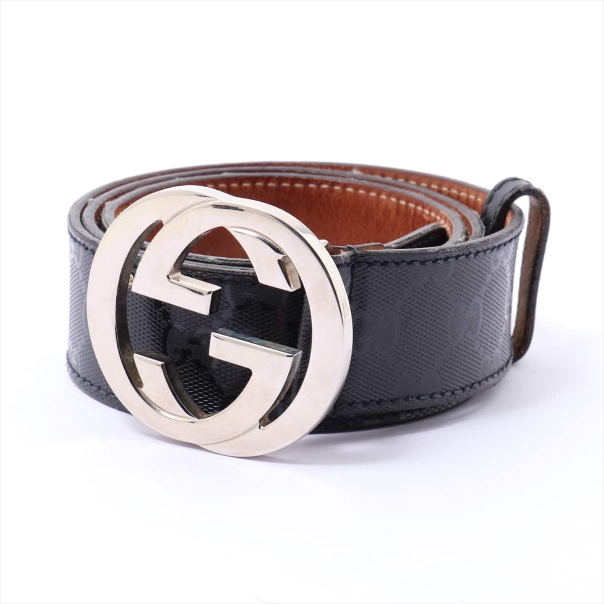 Gucci 114984 Interlocking G Belt 90/36 PVC & leather Black