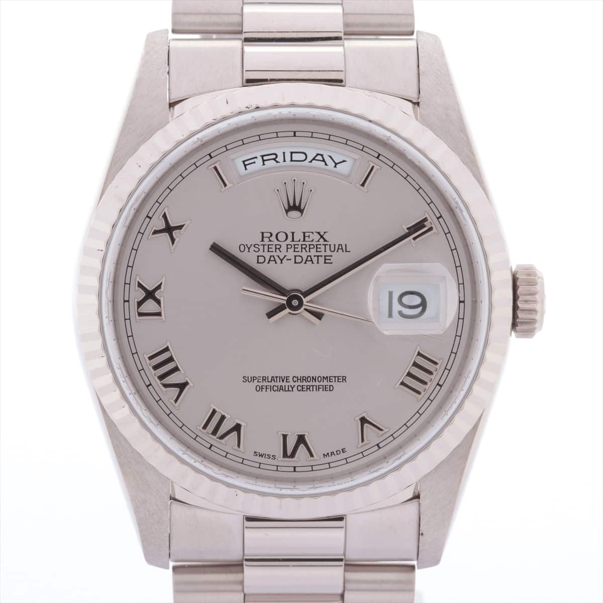 Rolex Day Date 18239 750 AT Silver-Face Extra-Link3
