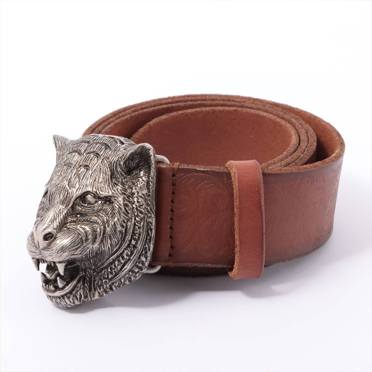 Gucci 407052 Cat head Belt 90/36 Leather Brown
