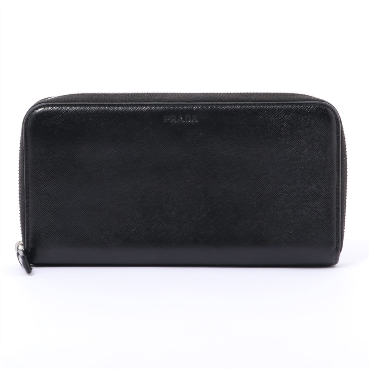 Prada Saffiano 2ML317 Leather Round-Zip-Wallet Black