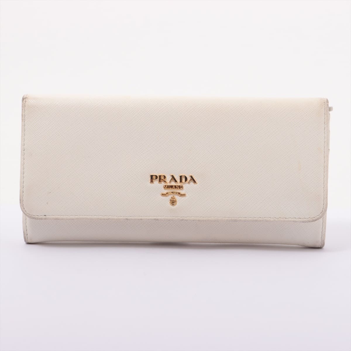 Prada Saffiano 1MH132 Leather Wallet White