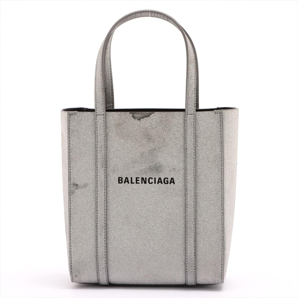 Balenciaga Everyday Tote XXS Glitter 2way handbag Silver 551815