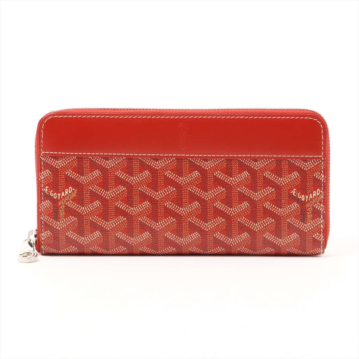 Goyard Matignon PVC & leather Round-Zip-Wallet Red