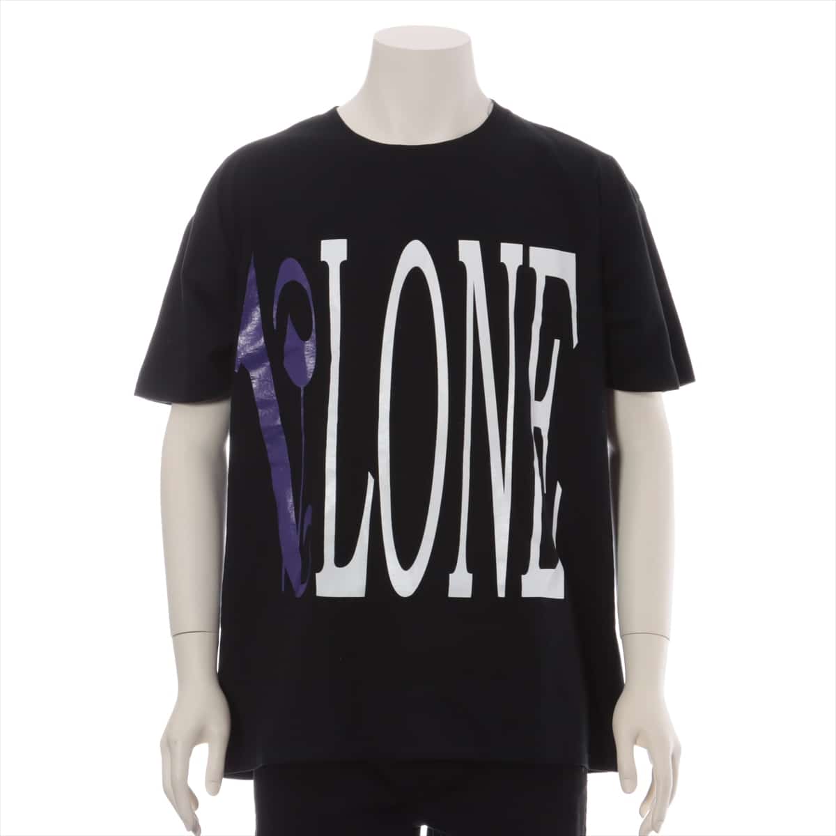 Vlone 2019SS Cotton T-shirt L Men's Black No sign tag Villone x Palm Angels PALM ANGELS LOGO TEE