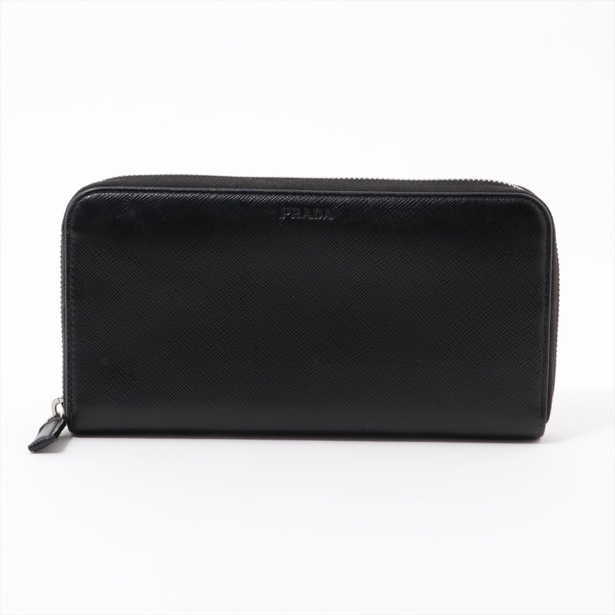 Prada Saffiano 2ML317 Leather Round-Zip-Wallet Black