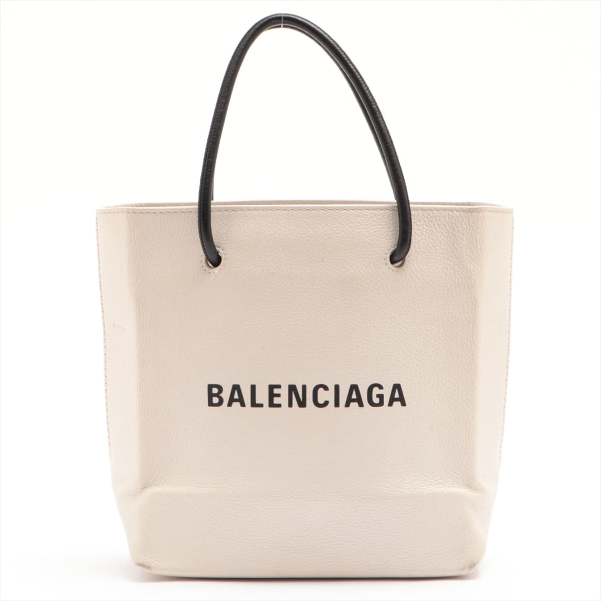 Balenciaga Shopping Tote XXS Leather 2way handbag White 555140
