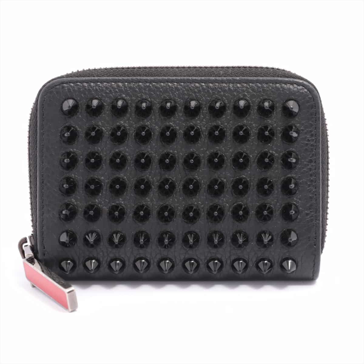 Christian Louboutin Panettone Rock Stud Spike Leather Coin case Black