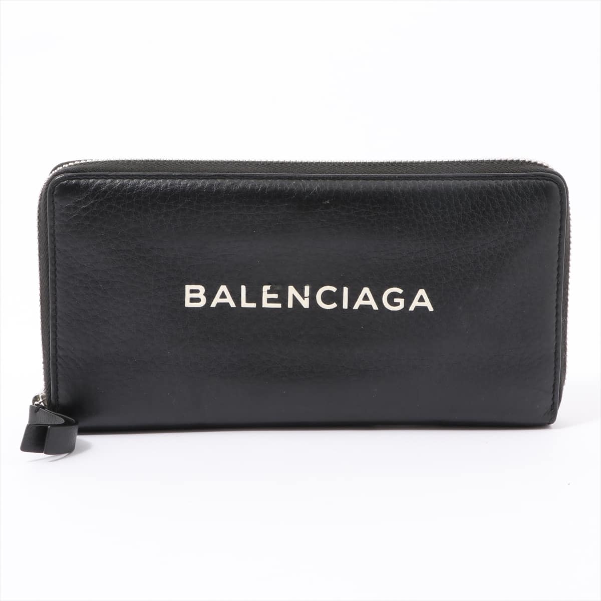 Balenciaga Everyday 490625 Leather Round-Zip-Wallet Black